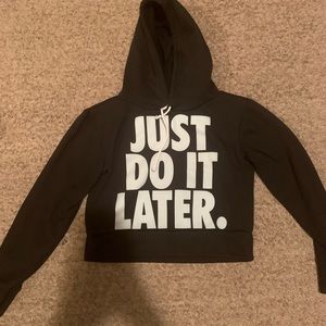 Black cropped hoodie